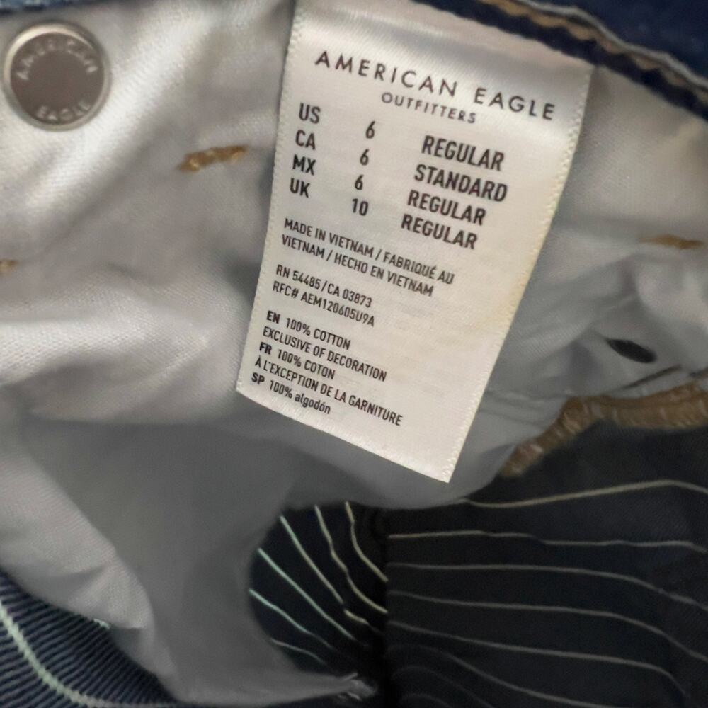American Eagle Striped High Rise Mom Jeans Vintage Inspired Size 6 - Picture 4 of 6